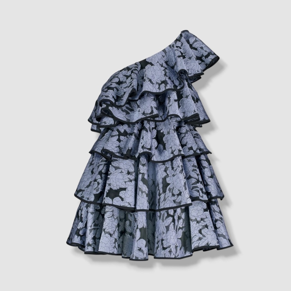 Zac Posen Silver Mini Bubble Skirt - Picture 4 of 7